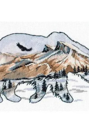 kit ricamo a punto croce - Il mondo degli animali orsi - Oven Soddisfatti O Rimborsati