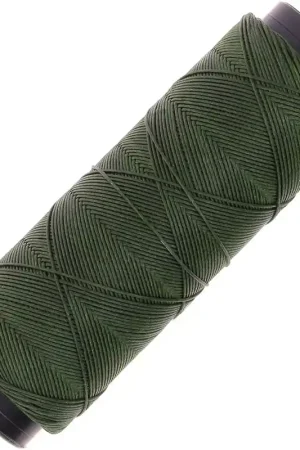 Fil plat en polyester ciré  Slam Cord pour micro macramé 0.6 mm - Kaki x100m Reso Gratuito