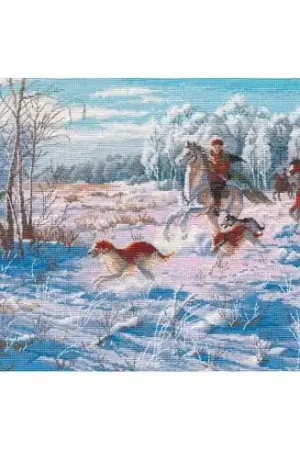 kit ricamo a punto croce - Caccia invernale - Oven Bestseller