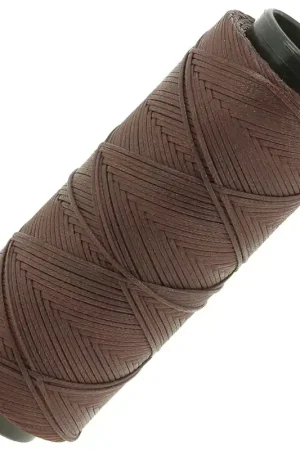 Fil plat en polyester ciré - Slam Cord pour micro macramé 1 mm - Cacao x100m Popolare