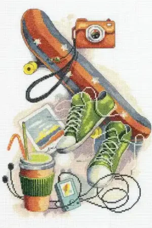 kit ricamo a punto croce - Essere alla moda - Panna Economico