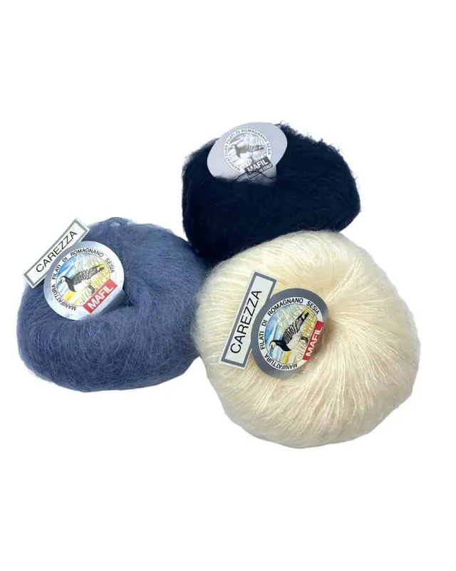Lana Carezza Mohair e Seta Gomitolo da 25 grammi Mafil Offerta Speciale