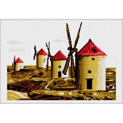 Prezzo Ridotto kit ricamo a punto croce - Mulini - Luc Créations