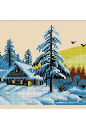 kit ricamo a punto croce - Casa d'inverno - Luc Créations Subito Disponibile