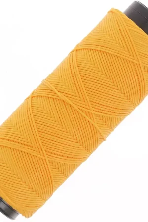 Compra Online Fil plat en polyester ciré - Slam Cord pour micro macramé 0.8 mm - Jaune x100m