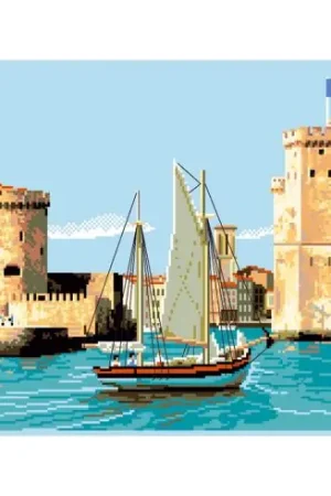 Promozione Esclusiva kit ricamo a punto croce - Il porto di Il Rochelle - Luc Créations