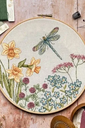 Vendita Finale Kit a Punto Croce - Linen Meadow Dragonfly - Anchor