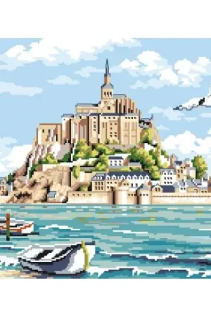 Quantità Limitata kit ricamo a punto croce - Il Monte Saint Michel - Luc Créations
