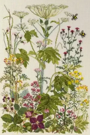 kit ricamo a punto croce - Erbe selvagge - Permin Professionale