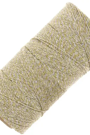 Bobine de fil ciré Linhasita pour micro macramé 0.5 mm - Doré-Argenté (Ouro-Prata) Occasione Imperdibile