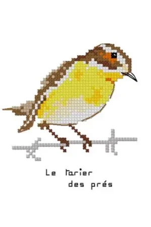 Compra Online kit ricamo a punto croce - Il tarier dei prati - La planète mauve