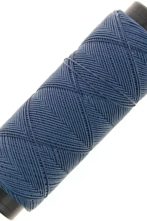 Scelto Dai Clienti Fil plat en polyester ciré - Slam Cord pour micro macramé 0.6mm Bleu jean x100m