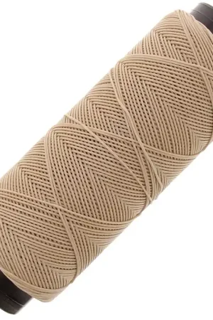 Fil plat en polyester ciré - Slam Cord pour micro macramé 0.6 mm - Sable x100m Affare