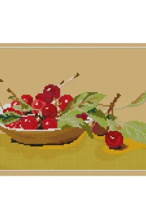 kit ricamo a punto croce - Taglio di ciliegie - La planète mauve Offerta Lampo