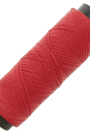 Saldi Fil plat en polyester ciré - Slam Cord pour micro macramé 0.6 mm - Rouge x100m