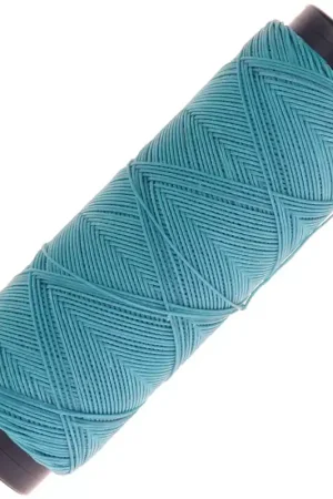 Fil plat en polyester ciré - Slam Cord pour micro macramé 0.6 mm - Turquoise x100m Spedito Oggi