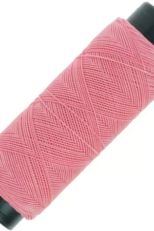 Promo Stagionale Fil plat en polyester ciré - Slam Cord pour micro macramé 0.6 mm - Rose x100m
