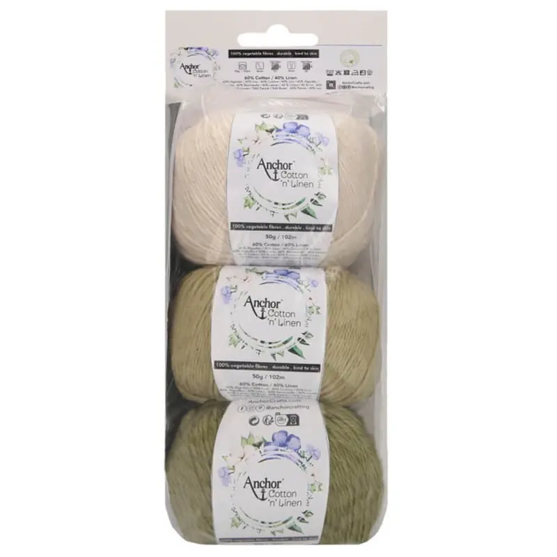 Compra Online Pacco 3 gomitoli Anchor Cotton N Linen