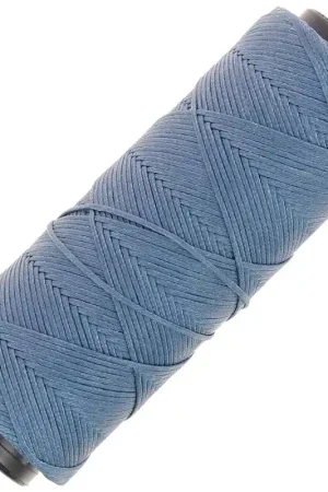 Ultima Occasione Fil plat en polyester ciré - Slam Cord pour micro macramé 1 mm - Bleu jean x100m