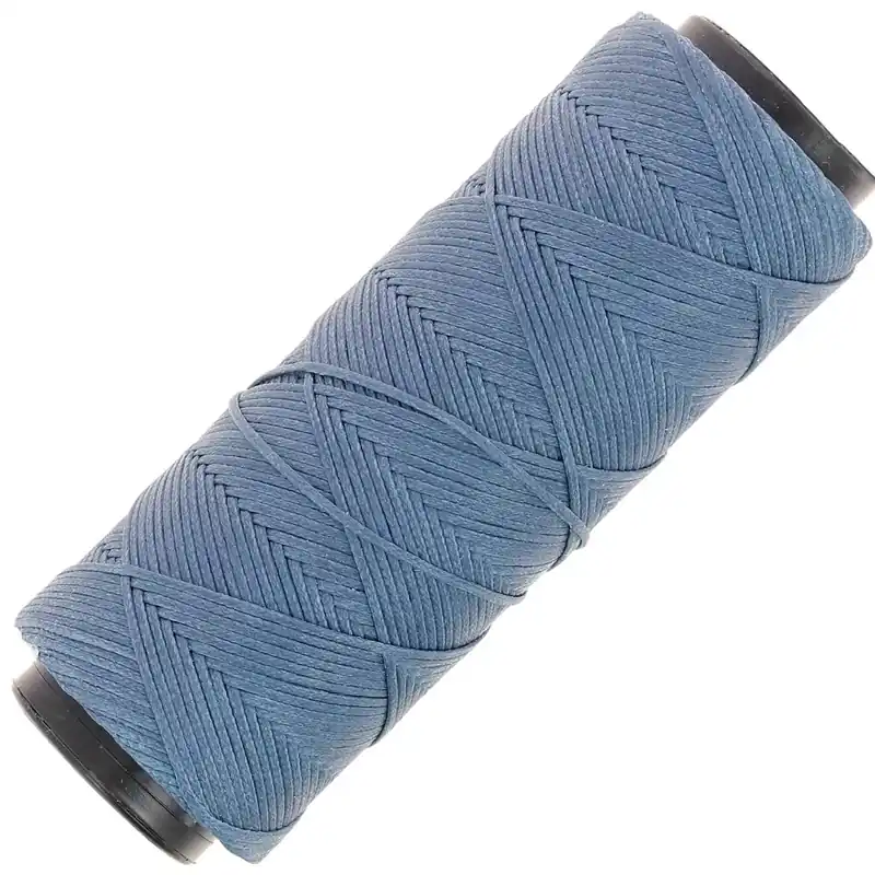 Ultima Occasione Fil plat en polyester ciré - Slam Cord pour micro macramé 1 mm - Bleu jean x100m