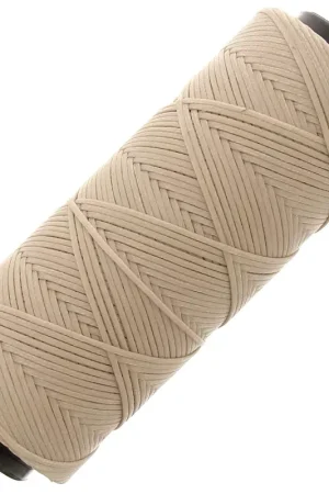 Subito Disponibile Fil plat en polyester ciré - Slam Cord pour micro macramé 1 mm - Sable x100m