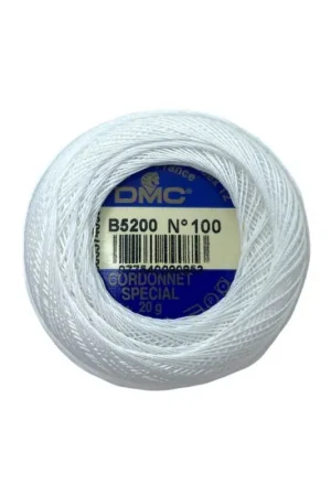 Nuova Collezione Cordonet Special B5200 N°100 DMC Bianco 20 Grammi Filo Uncinetto