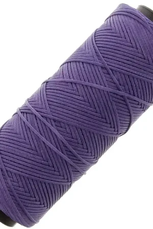 Non Perdere Fil plat en polyester ciré - Slam Cord pour micro macramé 1 mm - Amethyst x100m