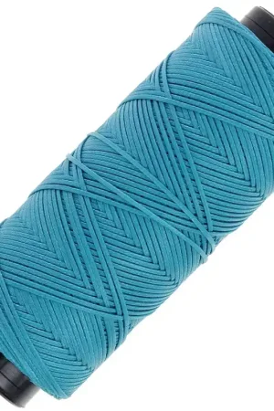 Fil plat en polyester ciré - Slam Cord pour micro macramé 1mm - Turquoise x100m Offerta Speciale
