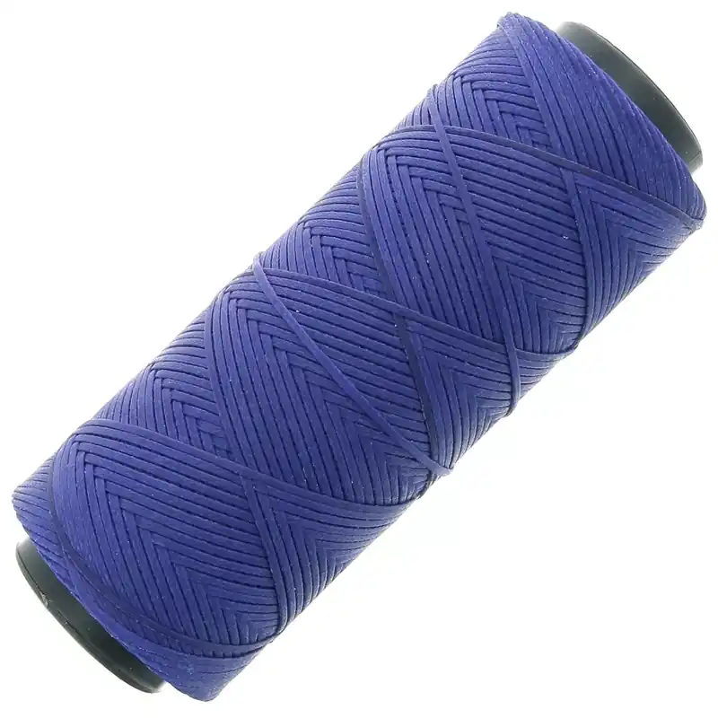 Compra Online Fil plat en polyester ciré - Slam Cord pour micro macramé 1 mm Bleu royal x100m