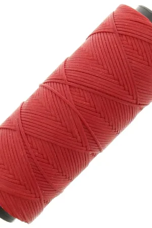 Subito Disponibile Fil plat en polyester ciré - Slam Cord pour micro macramé 1 mm - Rouge x100m