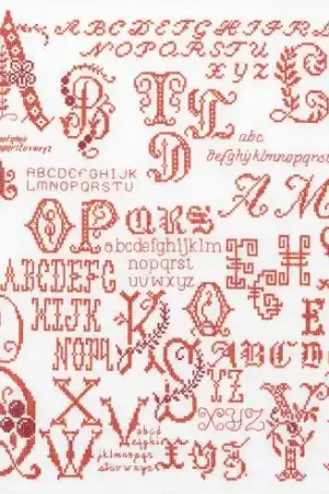 kit ricamo a punto croce - Sampler lettere antiche - Thea Gouverneur Professionale