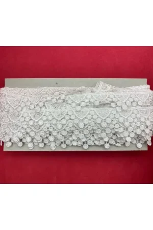 13 Mt Passamaneria Pizzo Macramè Merletto Bianco Altezza 3 cm Soddisfatti O Rimborsati