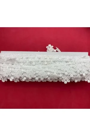 13 Mt Passamaneria Pizzo Macramè Merletto Bianco Altezza 3 cm Must-Have