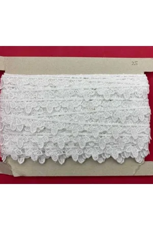 Affare 13 Mt Passamaneria Pizzo Macramè Merletto Bianco Altezza 2 cm