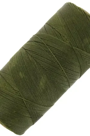 Quantità Limitata Bobine de fil ciré Linhasita pour micro macramé 0.35 mm - Olive Green (88) x448m