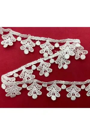 Passamaneria Pizzo Macramè Merletto Bianco Altezza 3 cm Bestseller