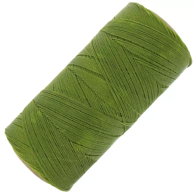 Nuovo Arrivo Bobine de fil ciré Linhasita pour micro macramé 0.35 mm - Grass Green (352) x448m