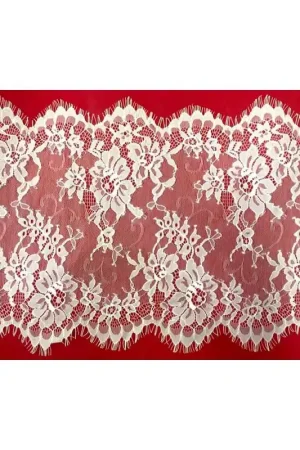 Promozione Pizzo Francese Panna – Altezza 27 cm – Lunghezza 60 cm – Prezzo per Pezzo – Eleganza Sartoriale