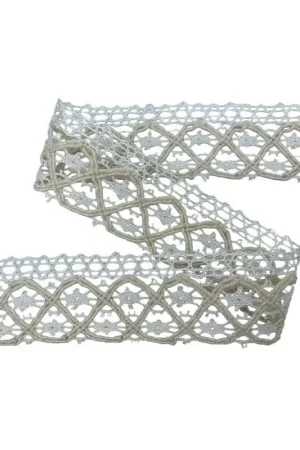 Passamaneria Pizzo Punta Merletto Corda Cotone Viscosa Panna Alto 4 Cm Offerta Lampo