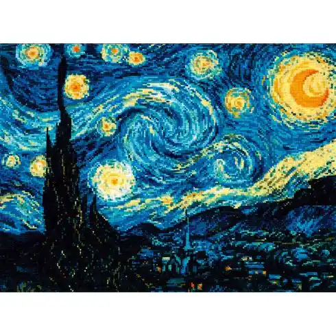 kit ricamo a punto croce - La notte stellata di Van Gogh - Riolis Promozione Esclusiva