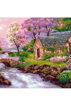 Ultima Occasione kit ricamo a punto croce - Paesaggio primaverile - Riolis