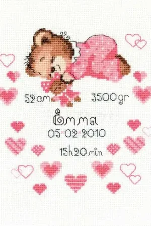 Offerta Del Giorno kit ricamo a punto croce - Nascita bimba - Riolis