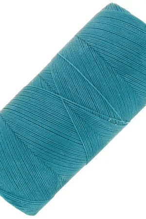 Prezzo Conveniente Bobine de fil ciré Linhasita pour micro macramé 0.35 mm - Turquoise (229) x448m