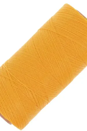 Prezzo Di Fabbrica Bobine de fil ciré Linhasita pour micro macramé 0.35 mm Golden Yellow (218) x448m