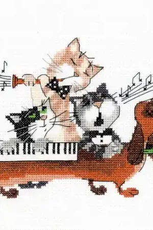 kit ricamo a punto croce - Il blues del bassotto tedesco - Riolis Solo Oggi