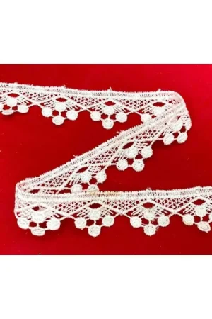 Offerta Del Giorno Passamaneria Pizzo Punta Merletto Macramè Ricamo Cerchio Pois Rombo Bianco Smerlo Alto 2 Cm