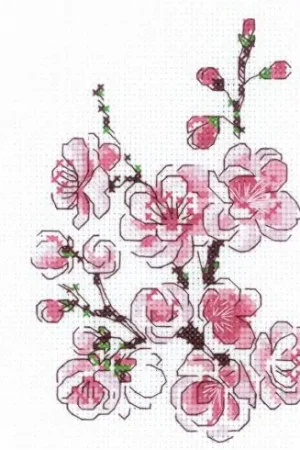 kit ricamo a punto croce - Ramo di ciliegio - Riolis Vendita Finale