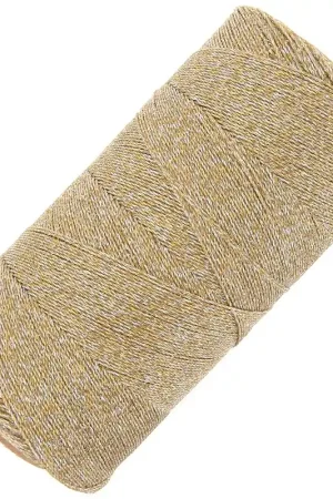 Spedizione Gratuita Bobine fil ciré Linhasita pour micro macramé 0.35mm Doré-Argenté (Ouro-Prata)x448m