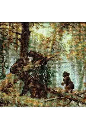 kit ricamo a punto croce - Mattina in una pineta - Riolis Offerta Lampo