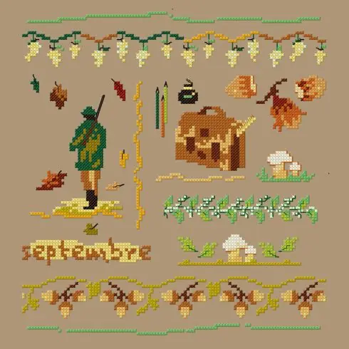 kit ricamo a punto croce - Septembre - Un point pour toi Solo Oggi